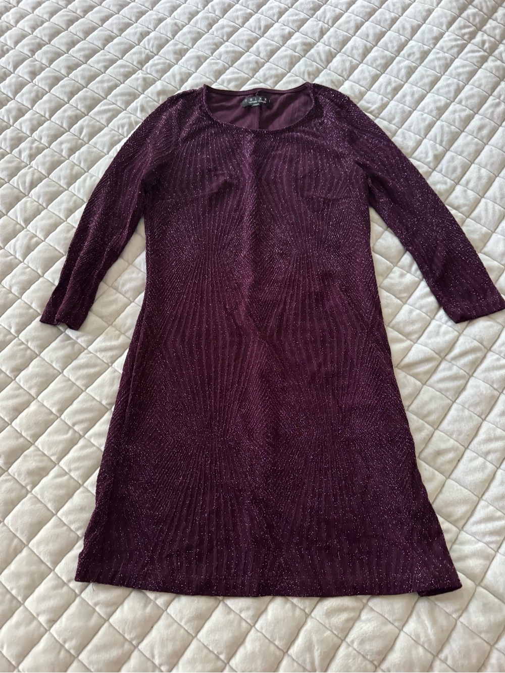 Trixxi Burgundy Glitter Dress